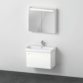 Duravit Möbel-Set No. 1 mit Waschtisch, Waschtisch-Unterbau und Spiegelschrank in Weiß Matt, Breite: 80 cm - Bild 1