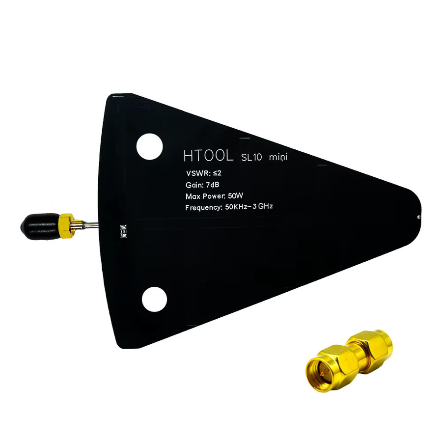 HTOOL Log Periodische Antenne High Gain Omnidirektional für 4G 5G RF Mikrowelle UWB in Schwarz (50K-3GHz) - Bild 2