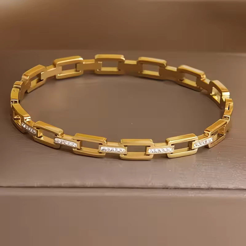 LUXUKISSKIDS Armreifen Edelstahl, Kristall, Gold, Damen - Bild 5