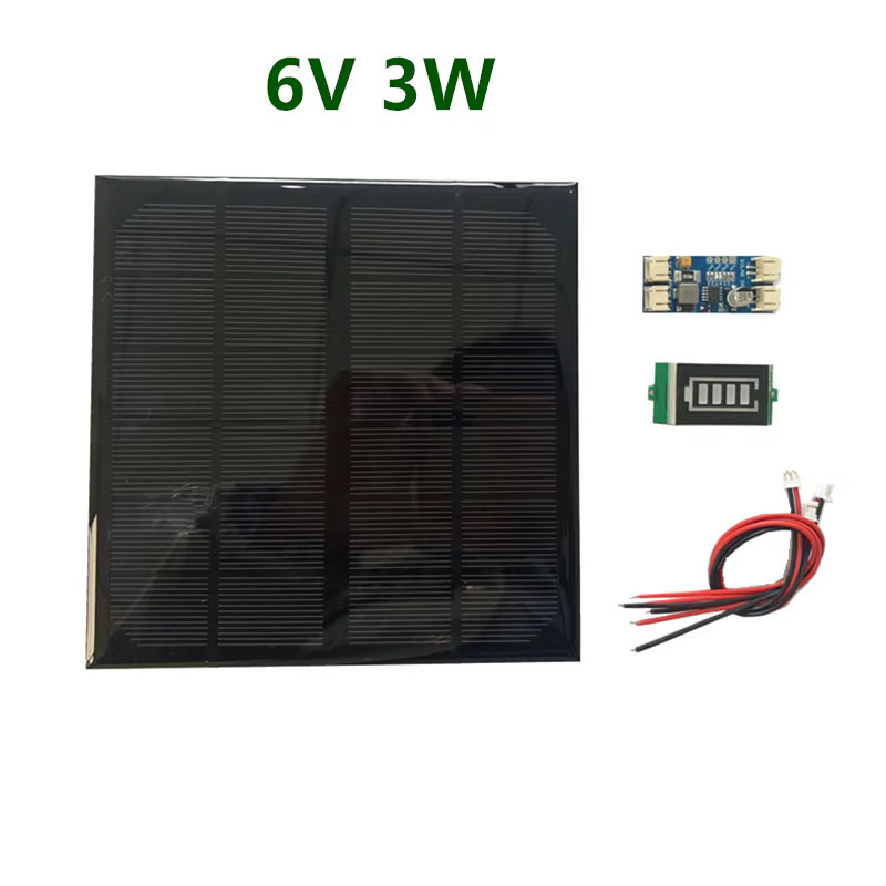Heltecbms Solarpanel DIY-Kit mit Minibatterieladegerät und Batterieanzeige, 6V 3W / 12V 2W, Schwarz, PH 2.0 Kabel - Bild 3