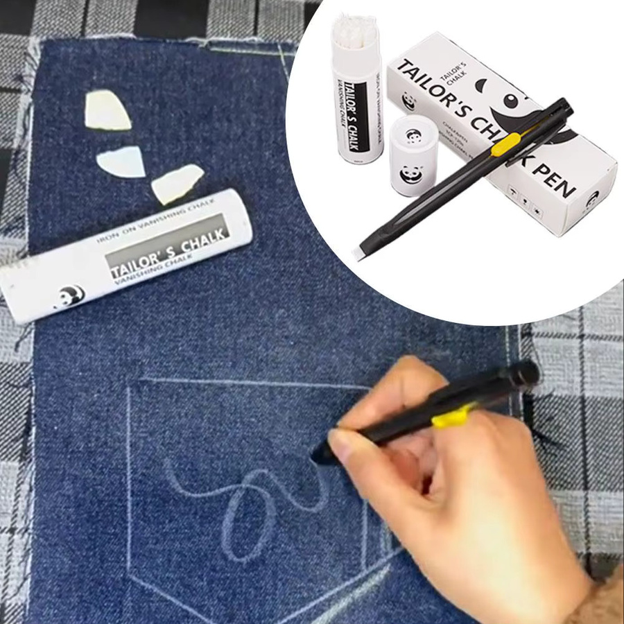 20er Set Unsichtbare Schneiderkreide und Malstift zur Positionierung beim Stoffschneiden in Silber und Weiß - Bild 4