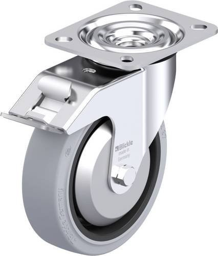 Blickle L-POEV 125KAD-FI-SG-FA Stahlblech-Lenkrolle in Silber, Rad-Durchmesser: 125 mm, Tragfähigkeit: 250 kg - Bild 1