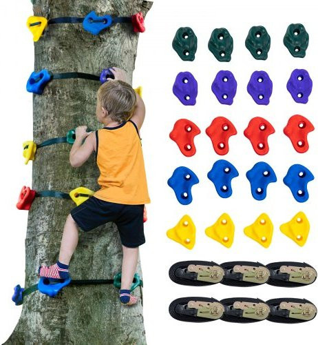 VEVOR Ninja Tree Climbing Kit mit 20 Klettergriffen und 6 Ratchetscheiben-Gurtband - Bild 1