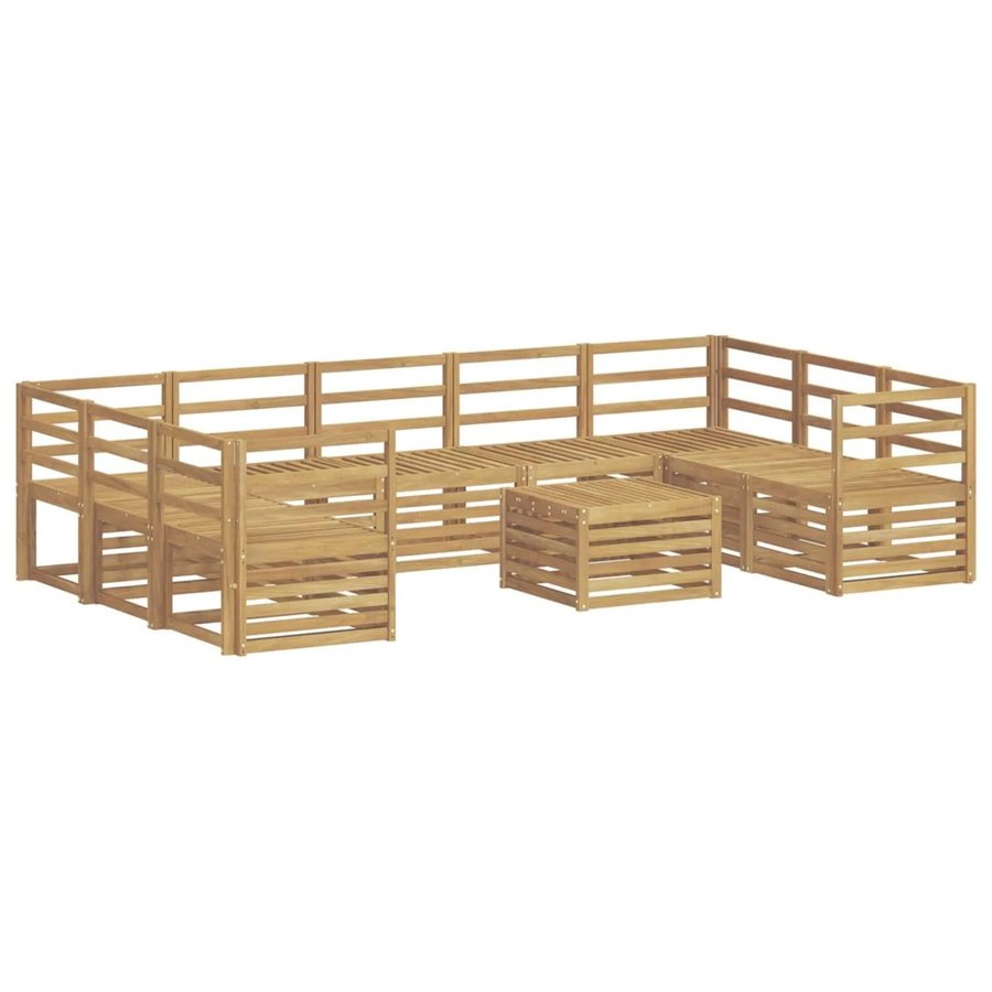 vidaXL Outdoor-Sofagarnitur aus Akazie Massivholz in Weiß, 10-teiliges Set mit Tisch und Polstern, B/T/H: 59 x 59 x 37 cm - Bild 2