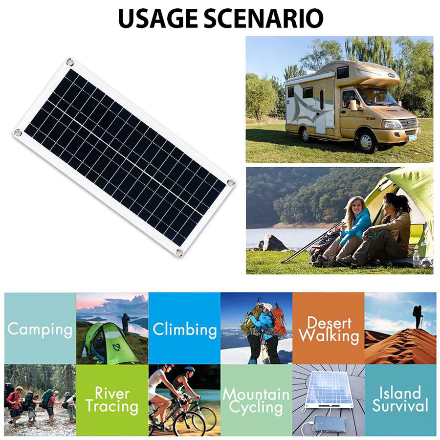 SOECOPO Sonnensystem-Kit mit 200W Panel, 100A Controller und Wechselrichter für Camping und Home, Schwarz - Bild 1