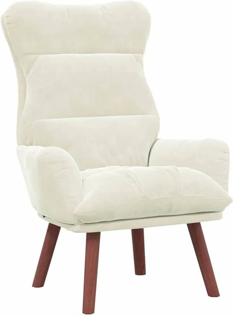 vidaXL Relaxsessel aus Samt in Creme mit Armlehnen, B/T/H: 69 x 74 x 93 cm - Bild 1