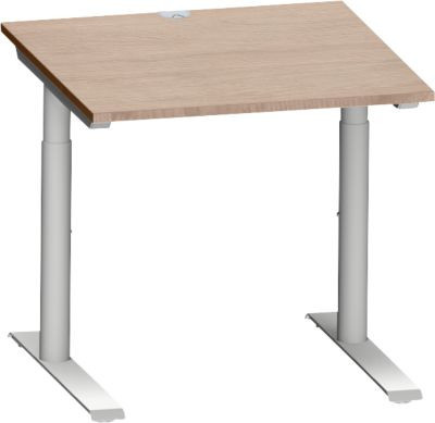 Schäfer Shop Genius Schreibtisch MODENA FLEX höhenverstellbar in Eiche-Dekor und Weiß, B/T: 80 x 80 cm - Bild 1