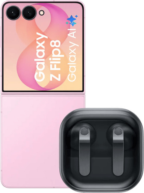 Samsung Galaxy Z Flip8 256GB Rosa 5G und Samsung Galaxy Buds4 Schwarz im Set - Bild 1
