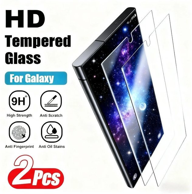 2 Stück Ultra-klares gehärtetes Glas Displayschutz für Samsung Galaxy S25 S24 S23 S21 Plus S25 Edge S24 FE in Transparent - Bild 1