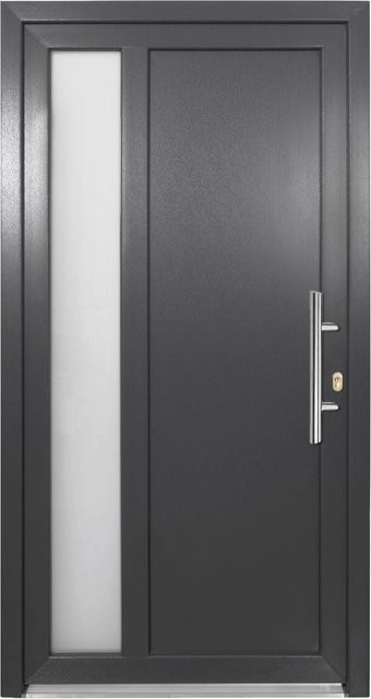 Panto Kunststoff-Haustür K011 mit Glaseinsatz in Weiß-Anthrazit, B: 100 cm, H: 200 cm, DIN Rechts - Bild 1
