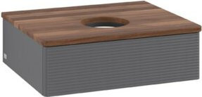 V&B Waschtischunterschrank Antao mit Frontstruktur in Anthrazit lackiert, B/T/H: 60 x 50 x 19 cm - Bild 1
