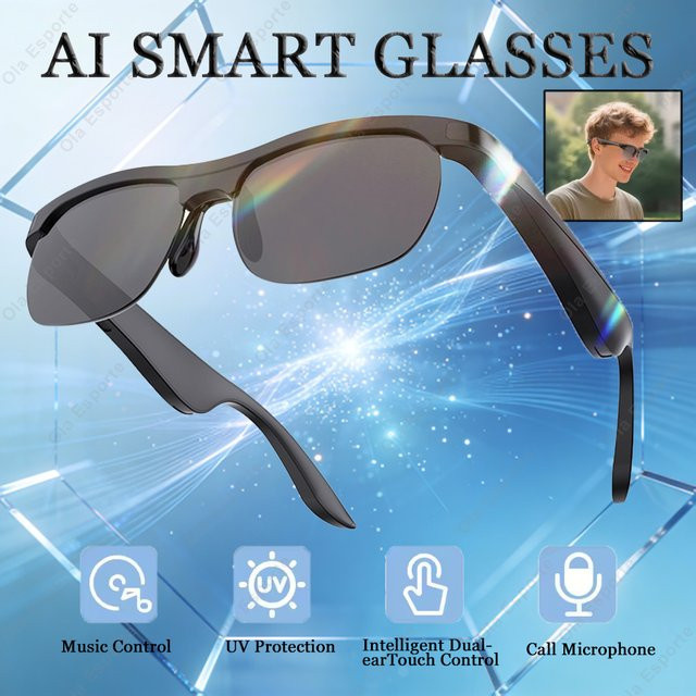 Ola Esporte Bluetooth Smartbrille mit Übersetzungsfunktion und Sprachassistent in Schwarz - Bild 1