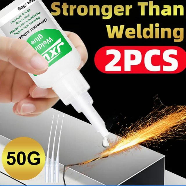 JXVX Super Welding Hochfester Ölhaltiger Klebstoff, klarer CA-Klebstoff für Metall, Kunststoff, Holz, Keramik und Glas, 50 g - Bild 1