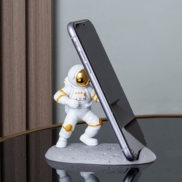 Desktop-Handy-Ständer für Freisprechfunktion, rutschfestes und platzsparendes Design, kompatibel mit allen Smartphones, in Silber oder Weiß - Bild 1
