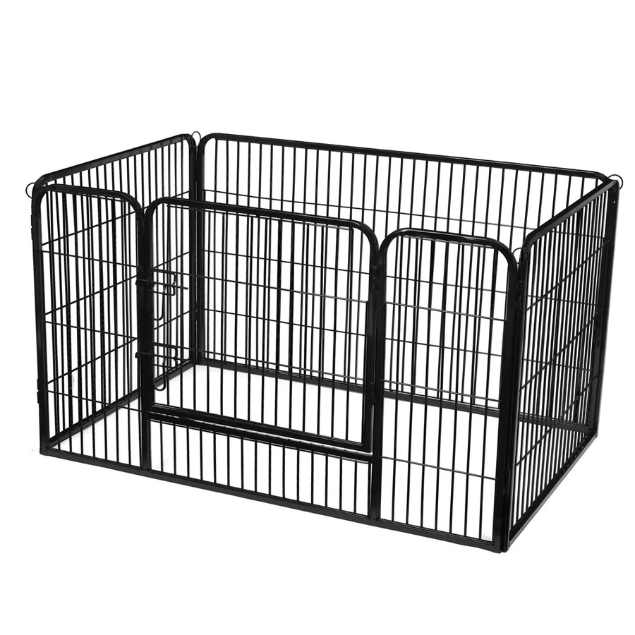 Feandrea Freilaufgehege für Haustiere aus Metall, Schwarz, B/T/H: 122 x 80 x 70 cm - Bild 2