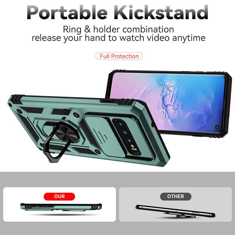 Stoßfeste Schutzhülle mit Panzerfolie und Kameraschutz sowie Ringhalter für dein Samsung Galaxy S10 und S10 Plus (4G) - Bild 2