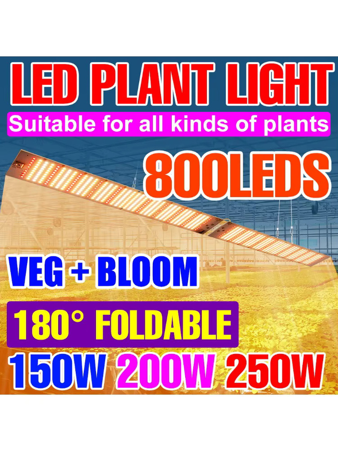 Faltbare LED-Vollspektrum-Wachstumslampe mit UV/IR Quantum Board für Zimmerpflanzen, Gewächshaus und Hydroponik in Weiß - Bild 4