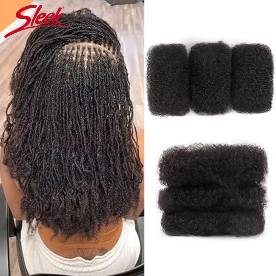 Sleek Remy-Massenhaar Afro-Kinky, natürliche Farbe, Unisex - Bild 2