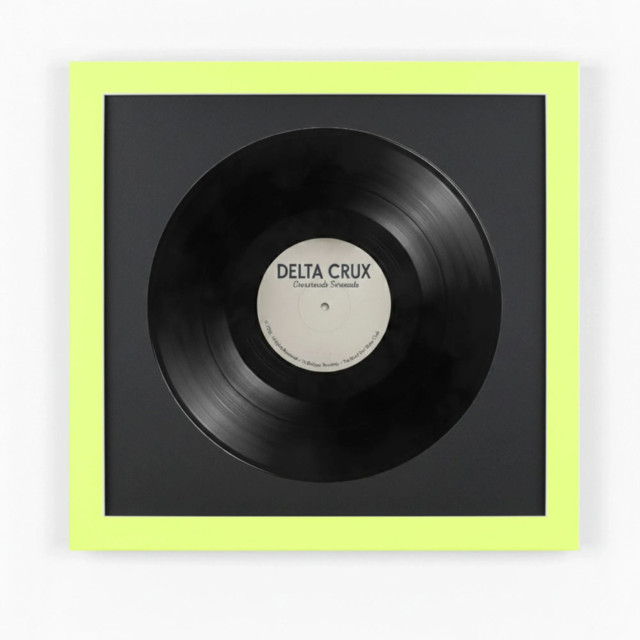 K-Möbel Schallplatten Rahmen Set Grün mit schwarzem Passepartout für Vinyl, B/H: 40 x 40 cm - Bild 2
