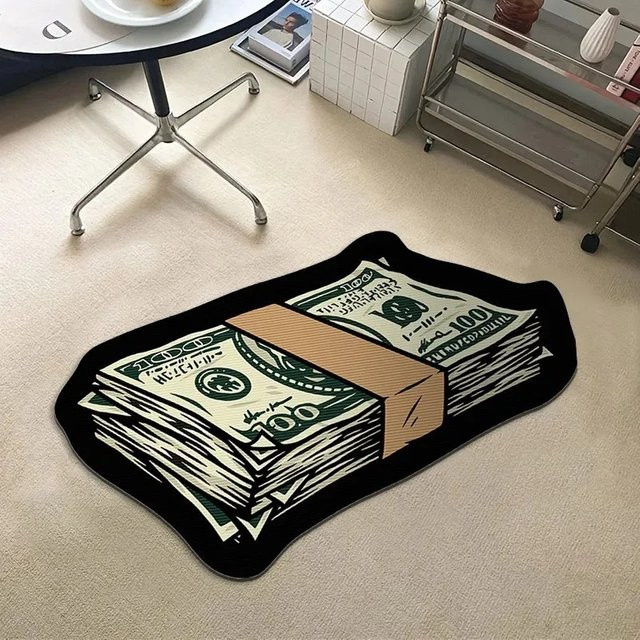 VIKAMA Bodenmatte mit Dollar-Print, rutschfest und weich, Polyester, Multicolour, B/T: 60 x 40 cm - Bild 1