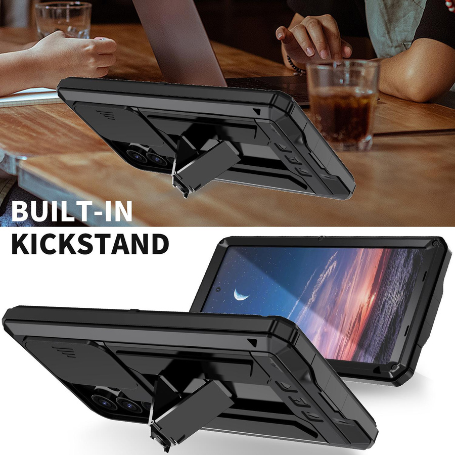 Meta Armor Heavy Duty Schutzhülle für Samsung Galaxy S24 Ultra Plus 5G mit Kamera- und Bildschirmschutz in Schwarz - Bild 4