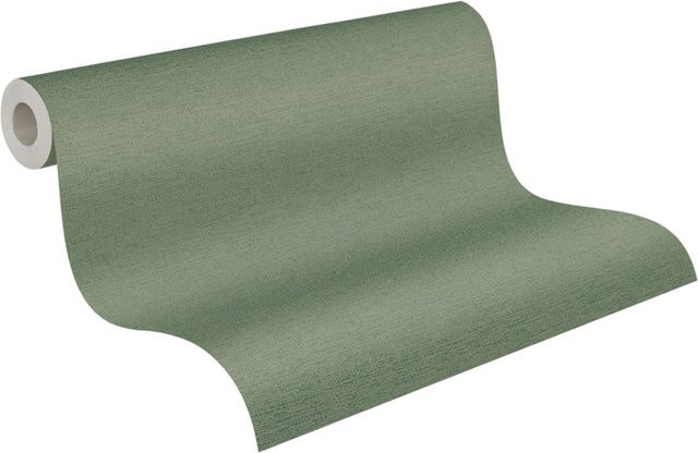 A.S. Création Vliestapete einfarbig in Grün mit Textil-Optik, B: 53 cm, H: 1005 cm - Bild 2