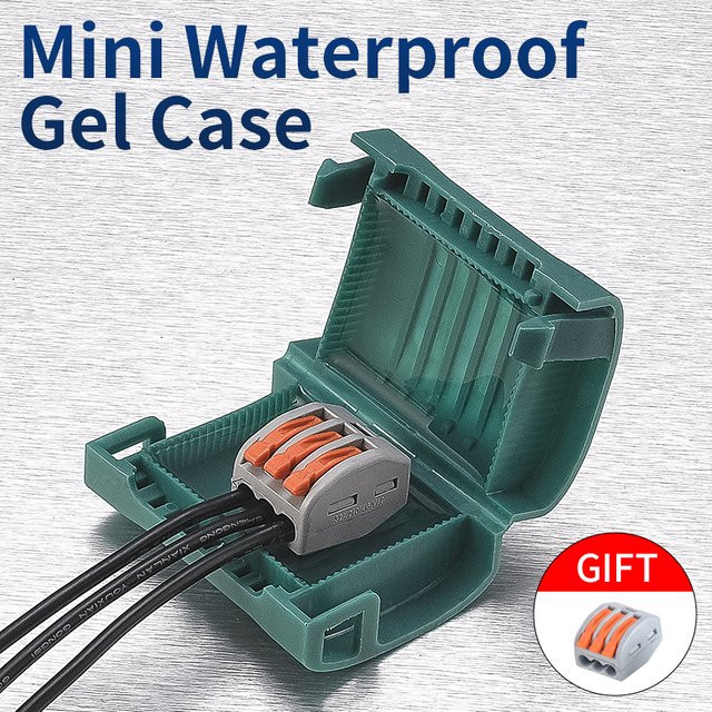 JINH IP68 Mini-Gel-Drahtverbinder Anschlussdose in Grün, wasserdichte Anschlussblöcke für den Außenbereich - Bild 1