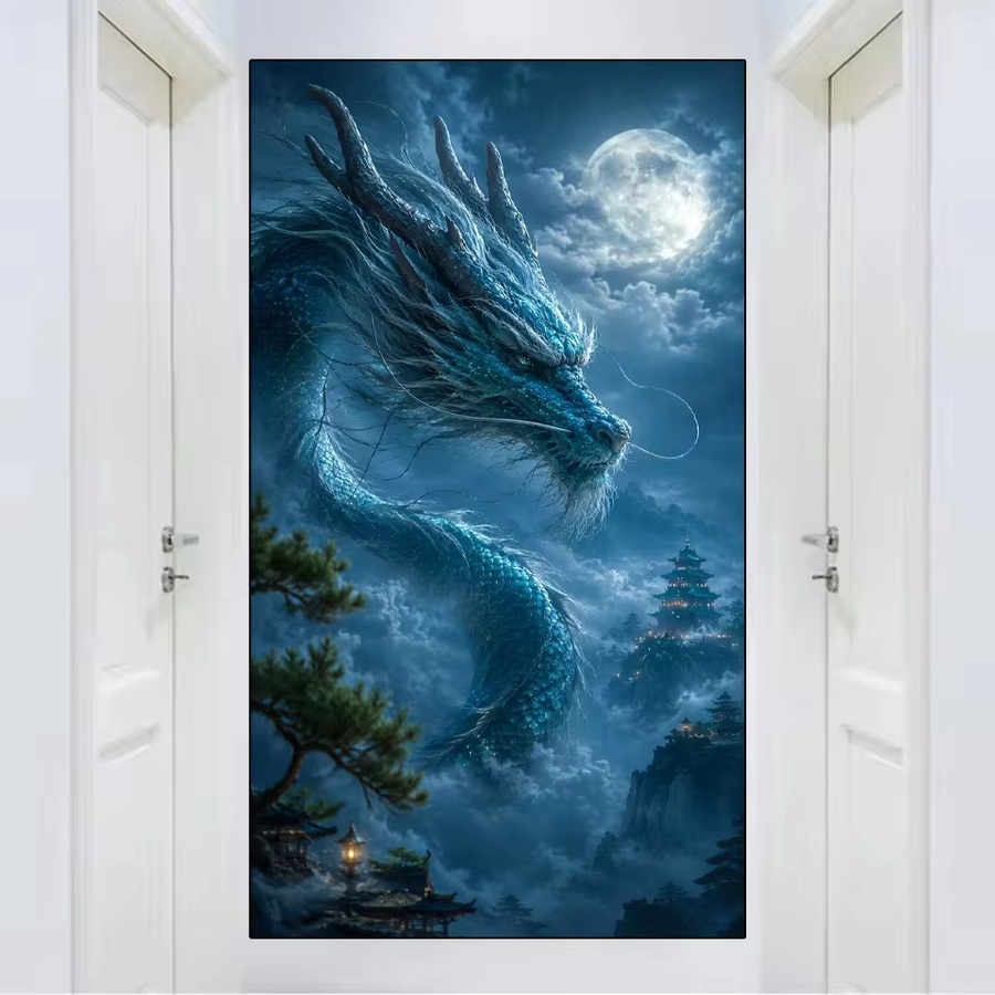 Beadsmile DIY Diamant-Stickerei Set Blauer Drache, Voll-Diamant-Mosaik mit Strass, B/H/T: 60 x 30 x 30 cm - Bild 3