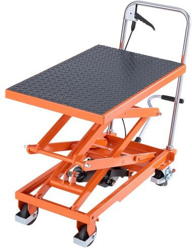 VEVOR Hydraulischer Hubtischwagen in Orange aus Stahl mit 226,8 kg Tragkraft und einer Hubhöhe von 300 bis 1200 mm - Bild 1