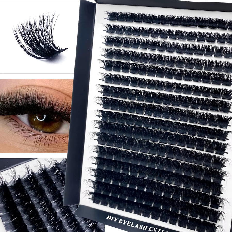 Q&DYHDHZP Falsche Wimpern, Segmentiert, Faux-Nerz, 150D - Bild 2