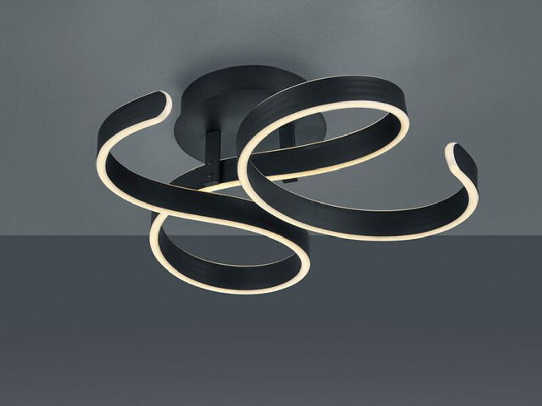 LED Deckenlampe Francis Trio in Anthrazit, modernes Design aus Metall mit integriertem warmweißem Licht und Dimmer, Durchmesser: 54 cm - Bild 1