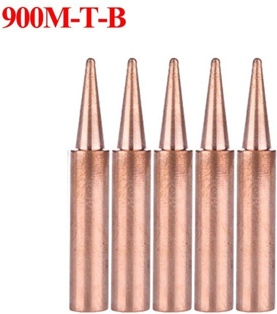 DAZZLEEX 5er Set Lötkolbenspitzen aus reinem Kupfer für Rework Stationen und BGA Löten Typ 900M-T-I und 900M-T-B - Bild 1