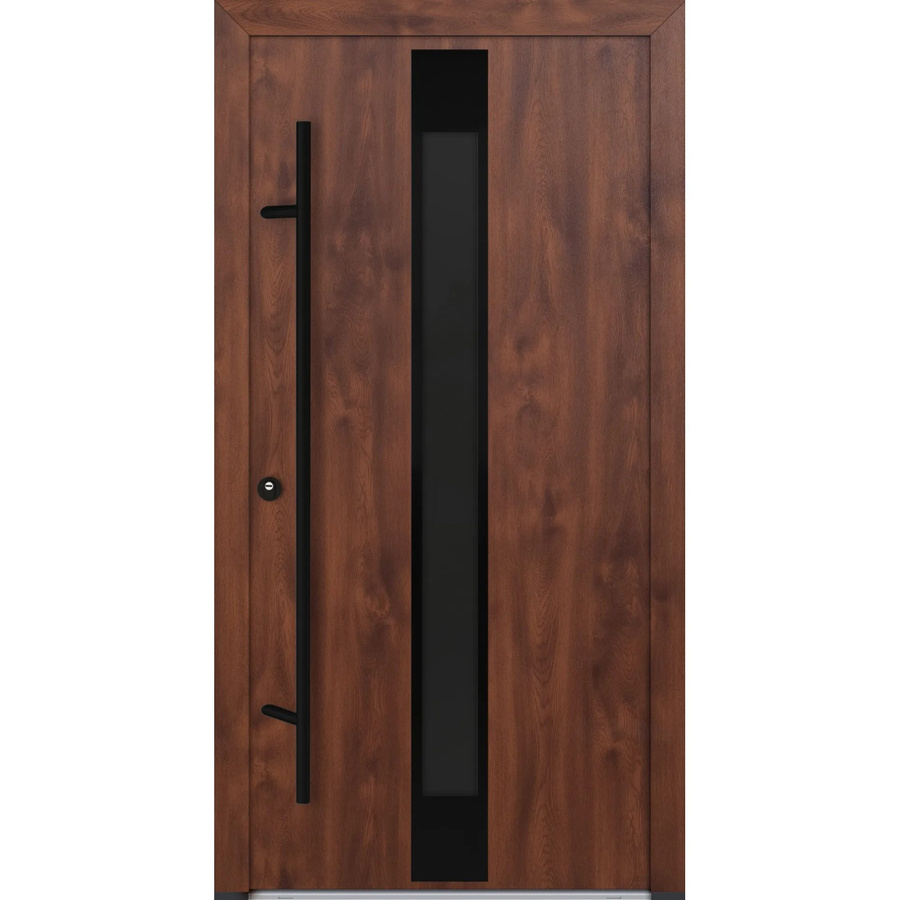 FM Türen Innenbeschläge Set Modell 25 AS68 in Nussbaum mit Stahlbeschlägen, Links, B: 100 cm, H: 200 cm - Bild 2