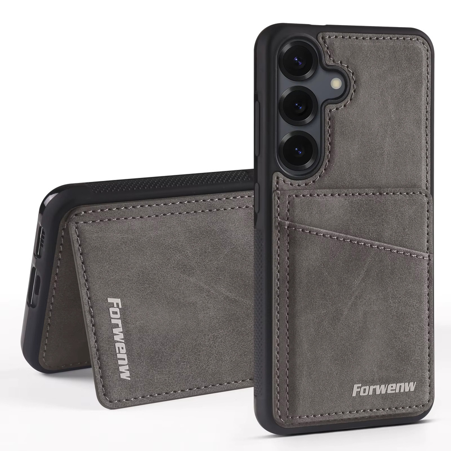 Luxus Leder-Telefonhülle im Brieftaschen-Design für Samsung Galaxy A34 A54 A15 A35 A55 A16 A36 A56 A17 in Grau - Bild 2