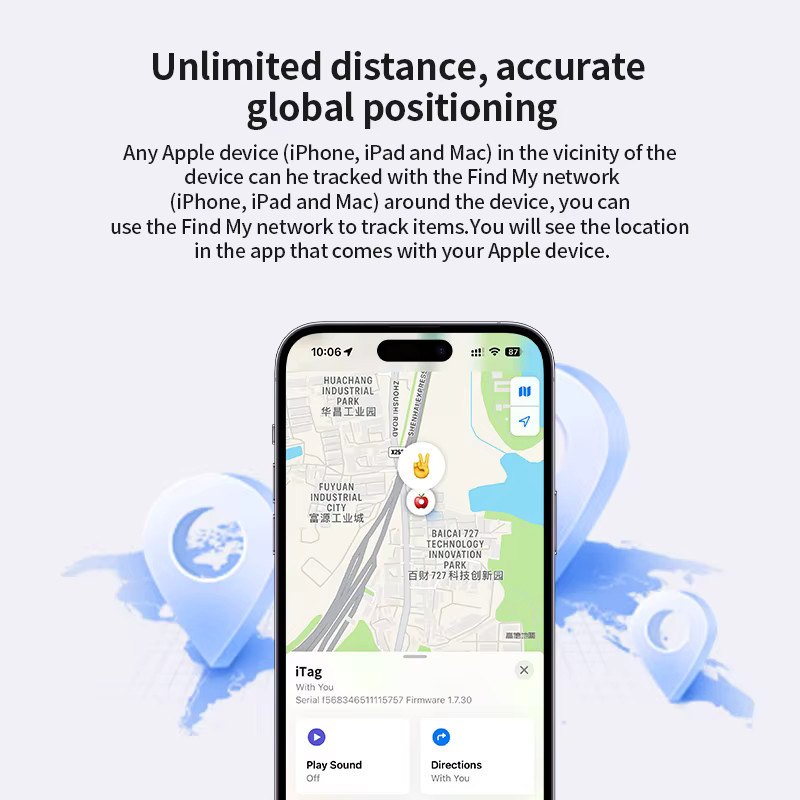 RSH 4er-Pack Sicherheitsfinder Black Bluetooth GPS-Tracker kompatibel mit Apple Find My App für iOS, ideal als Anti-Verlust-Smart-Tag für Haustiere, Kinder oder Gepäck - Bild 5