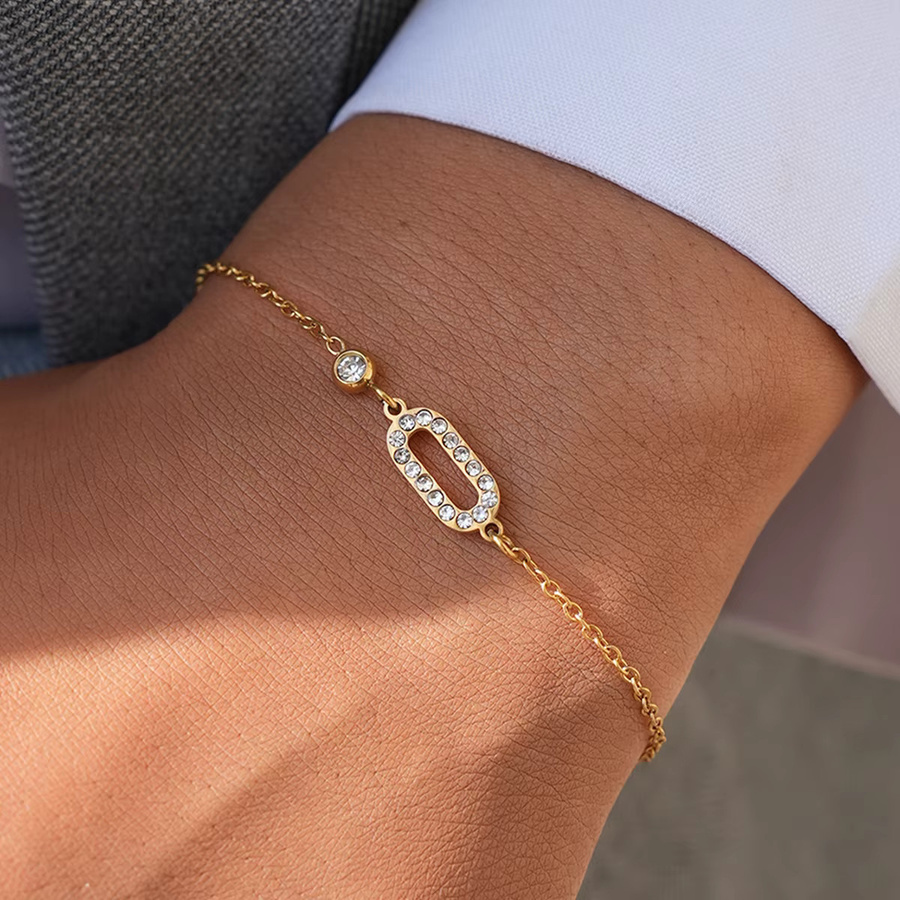Uself Armband Edelstahl, 18 Karat vergoldet, Zirkonia, Damen - Bild 2
