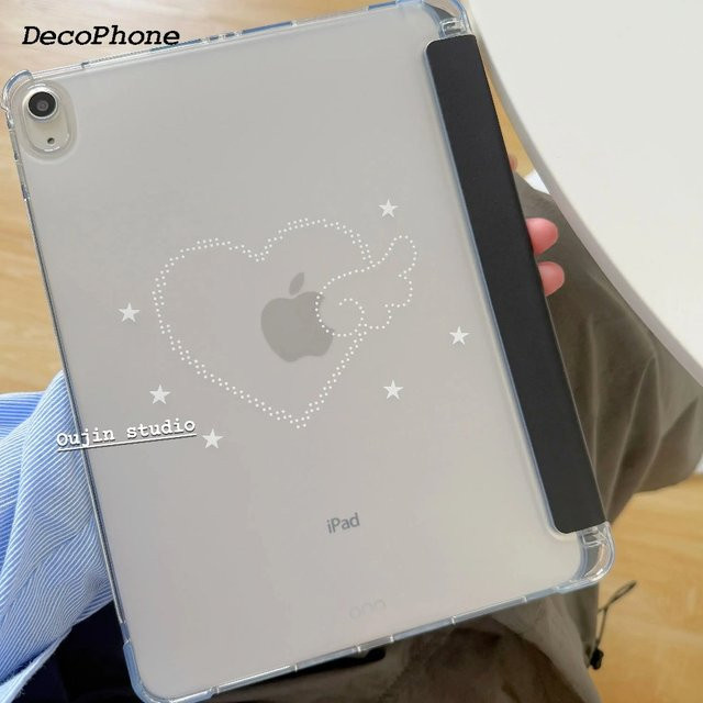 Ins Cute Cartoon Hearts Wings Stars Schutzhülle für Apple iPad Pro 10/11 Zoll und iPad Air 3/4/5 in Transparent - Bild 1
