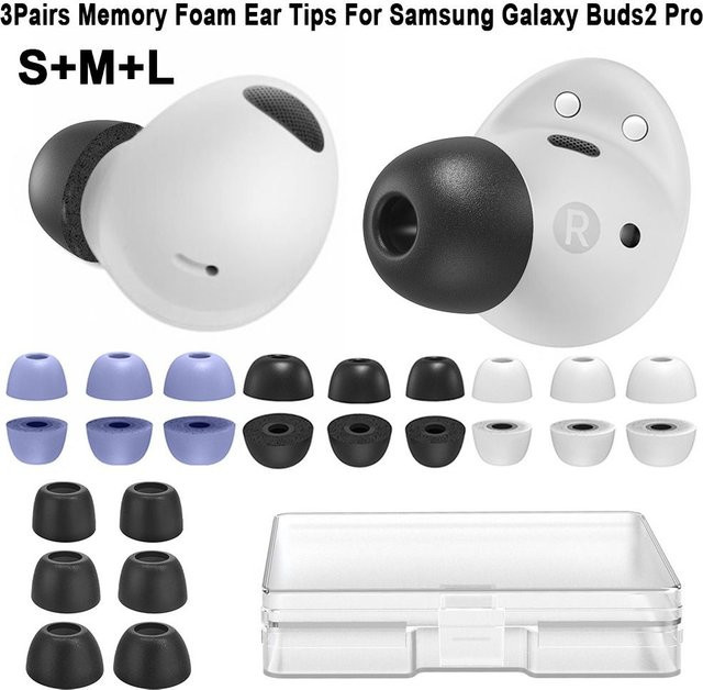 3 Paar Memory-Schaum-Ohrstöpsel in Purple als Ersatz-Ohrhörer-Zubehör für Samsung Galaxy Buds2 Pro zur Geräuschreduzierung - Bild 1
