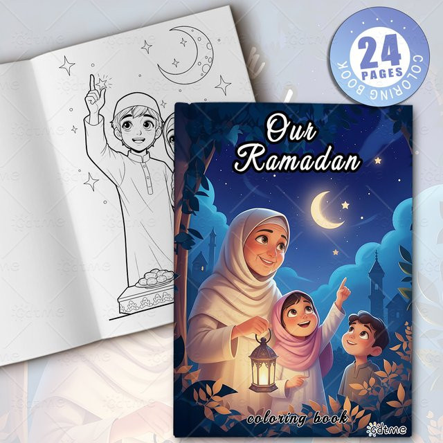 Ramadan Bold-easy Malbuch für Erwachsene mit niedlichen Mustern in Multicolor - Bild 1