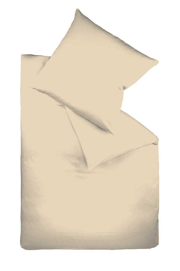 Fleuresse Bettwäsche aus Mako-Satin in Beige mit Reißverschluss, B/H: 155 x 220 cm - Bild 1