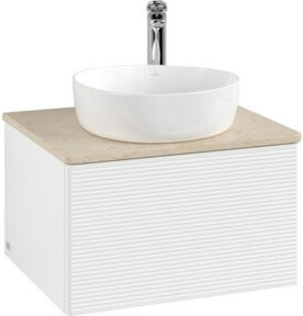 V&B Waschtischunterschrank Antao mit Frontstruktur in Weiß, B/T/H: 60 x 36 x 50 cm - Bild 1