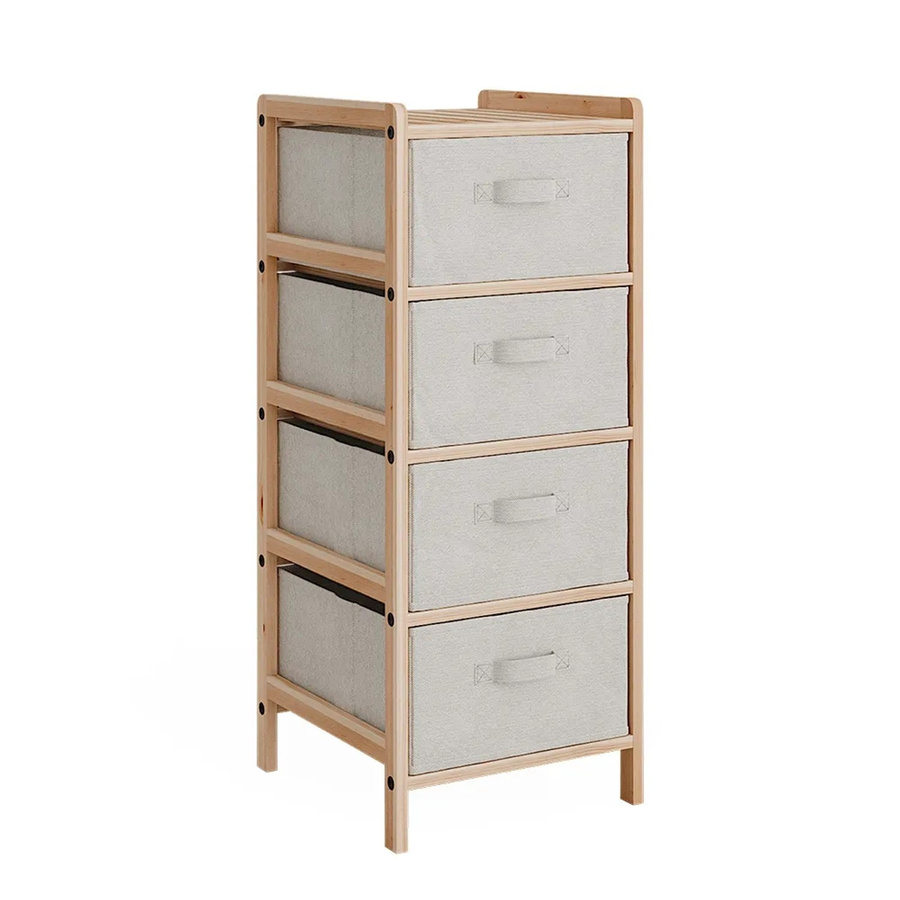 Vicco Badschrank Bruno Beige B: 34,5 cm, H: 86 cm mit 4 Stoffschubladen - Bild 3