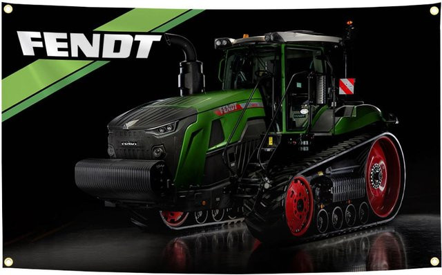 Wandteppich Deutsche Landmaschinen Fendt Flagge aus Polyester mit Digitaldruck, Farbe: Grün, Breite: 90 cm, Höhe: 150 cm - Bild 1