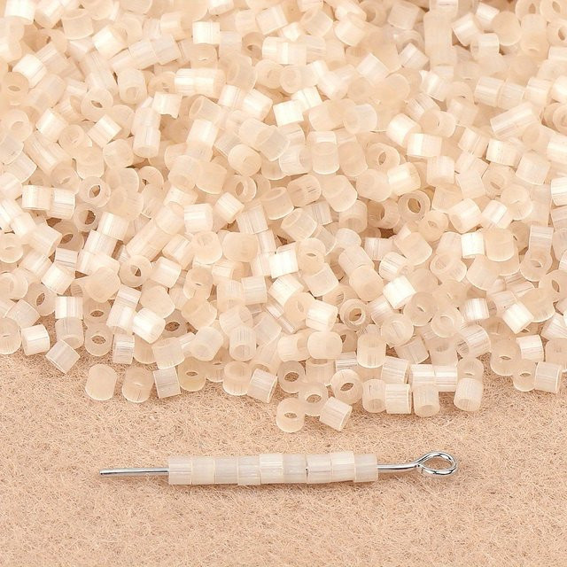 NASSBORO Glasperlen, Opal-Katzenaugen, beige, 2 mm - Bild 1