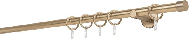 Ondeco Gardinenstange auf Maß 1-lauf mit Wandträger und Gleiter, Farbe: Gold, Breite: 310 cm, Innenlauf: 20 mm - Bild 1