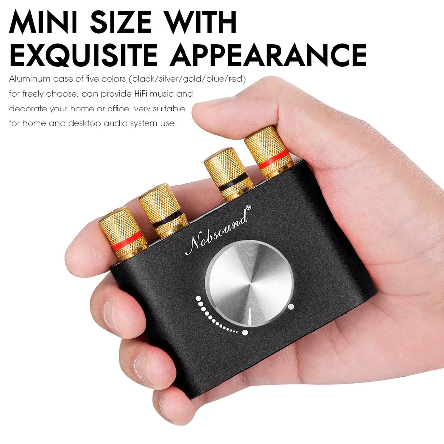 Nob sound Mini Bluetooth 5.0 Digitaler Verstärker TPA3116 HiFi Stereo Audio Empfänger in Schwarz - Bild 3