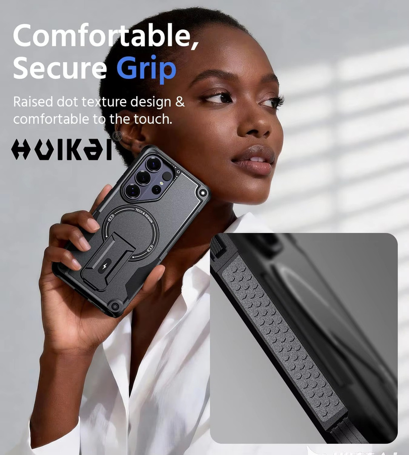 Magnetische Schutzhülle für Samsung S26 Ultra 5G, S26 Plus und S26 in Schwarz mit Aufstellfunktion und stoßfestem Design - Bild 6