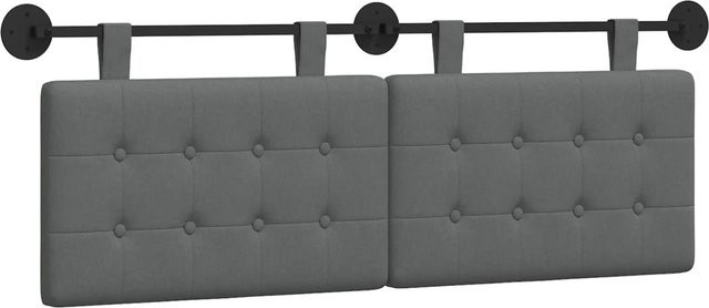 vidaXL Hängendes Kopfteil in Dunkelgrau aus Stoff für dein Schlafzimmer, Breite: 150 cm, Höhe: 55 cm, Tiefe: 5 cm - Bild 1