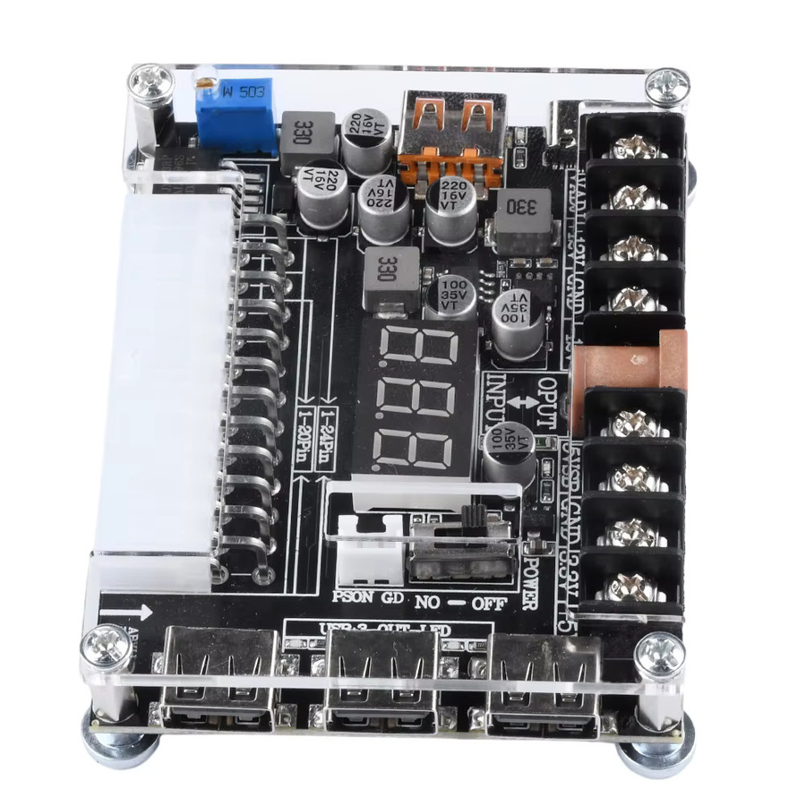 Diymore ATX Power Adapter Board Pd2.0/Pd3.0 mit einstellbarer Spannung und rotem Digital Display in Rot - Bild 3