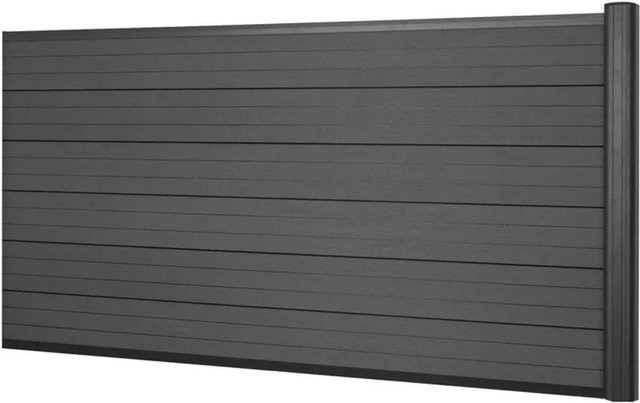 MCW WPC-Sichtschutz Savoie Windschutz Zaun Alu Premium Erweiterungselement Niedrig 1,85m Anthrazit - Bild 1